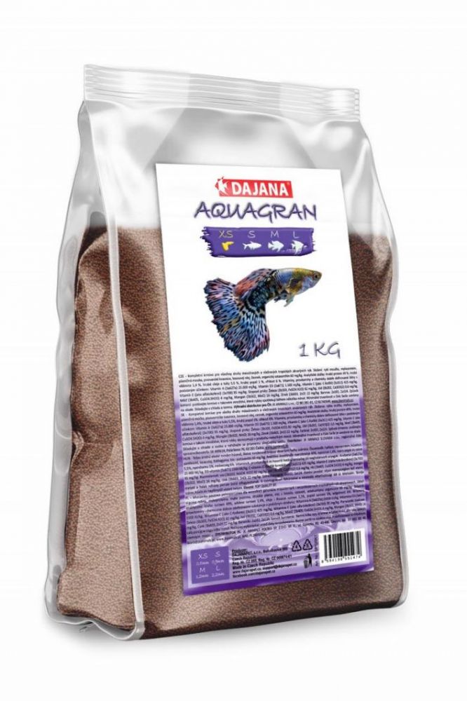 Dajana Aquagran granulované krmivo 1 kg - velikost XS