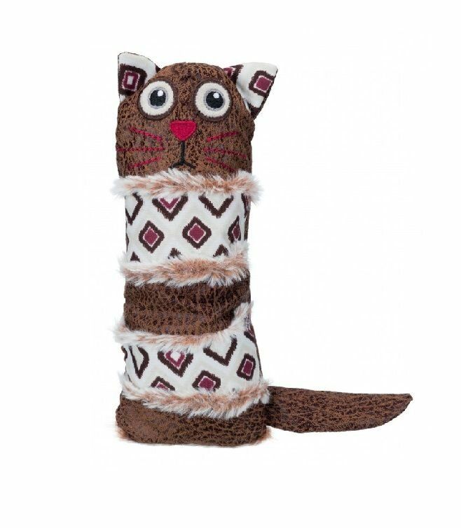 Hračka kočka polštářek, látka 24 cm, plněný pohankou