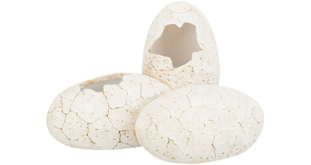 Jeskyně pro plazy, design vejce, polyesterová pryskyřice, 20x13x15cm