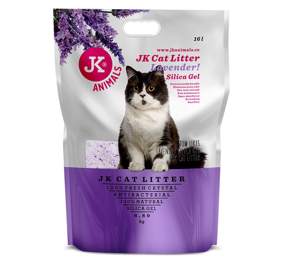 JK Litter Silica gel - levander, kočkolit 16 l