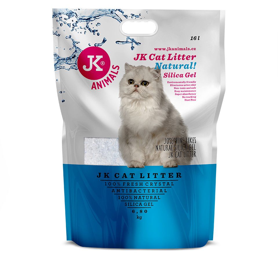 JK Litter Silica gel - natural, kočkolit 16 l