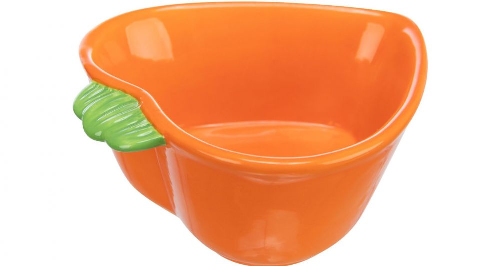 Keramická miska MRKEV (morče,králík), 180 ml/ 12 x 11 cm, oranžová
