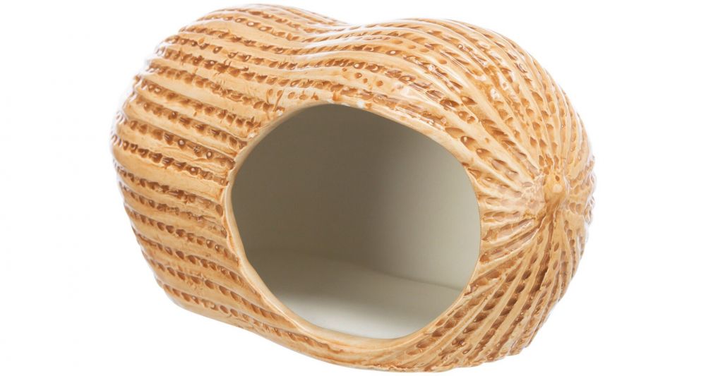 Keramický domeček ARAŠÍD (křeček/myš), 17 x 8 x 8 cm, béžová