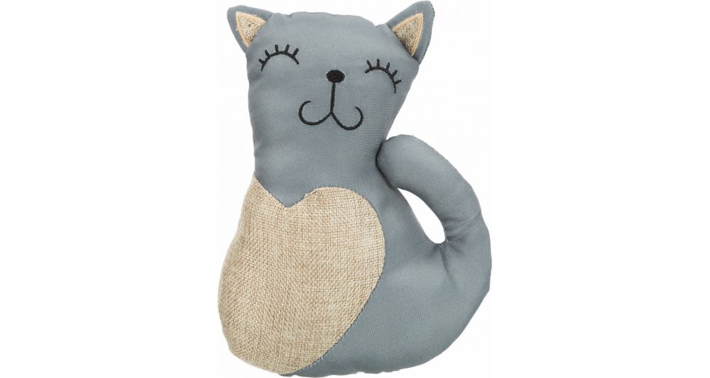 Kočka XXL, juta/polyester, 22cm