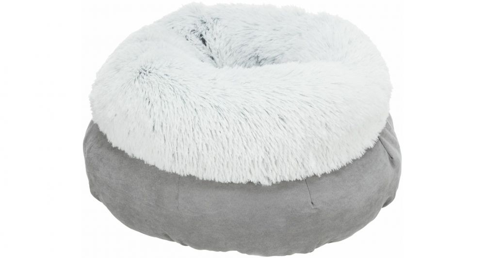 Kulatý pelech HARVEY, ø 45 cm, vysoký okraj s dlouhým vlasem, šedá