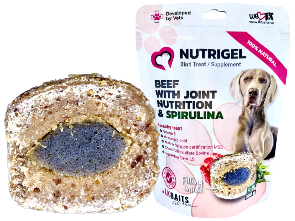 LK Baits Pet Nutrigel Dog, Hovězí s Kloubní Výživou a Spirulinou ,L-XL, 200g