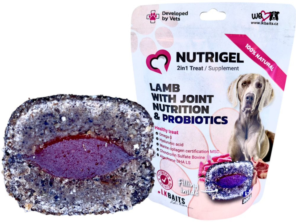 LK Baits Pet Nutrigel Dog, Jehněčí s Kloubní Výživou a Probiotiky,L-XL, 200g