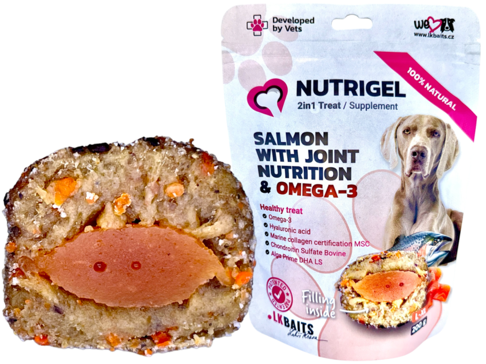 LK Baits Pet Nutrigel Dog,Losos s Kloubní Výživou a OMEGA-3, L-XL, 200g