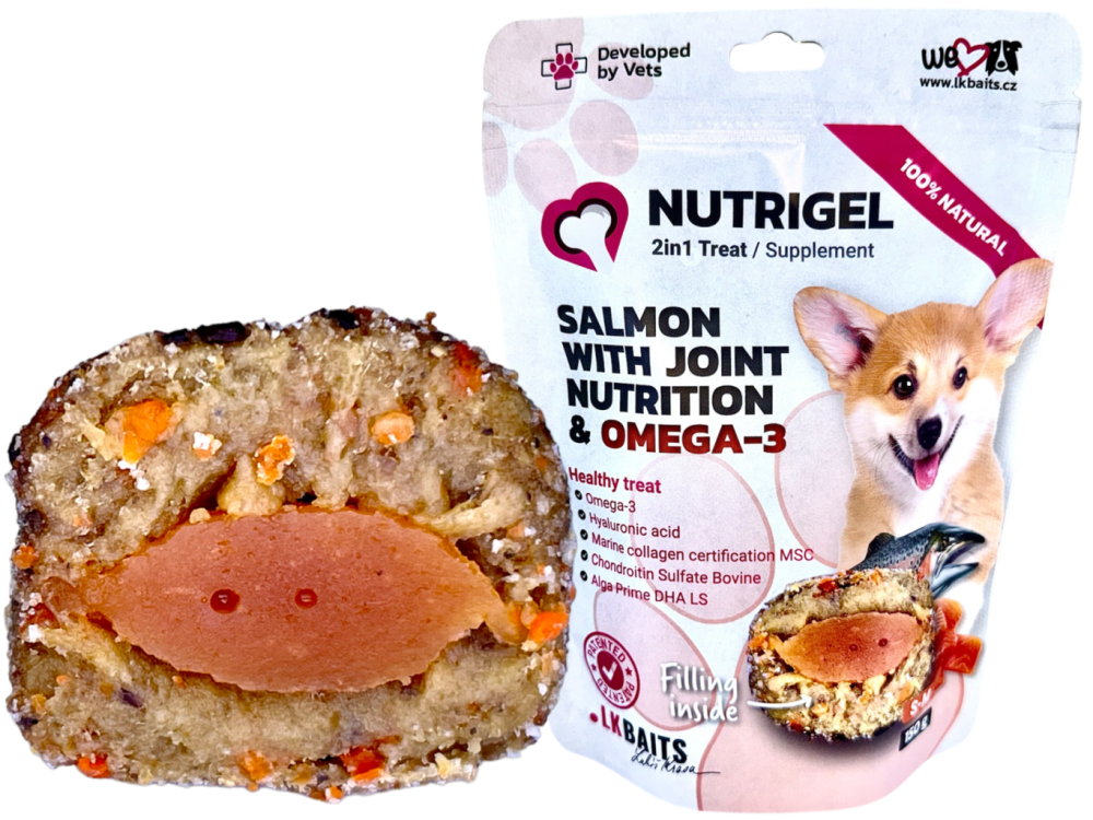 LK Baits Pet Nutrigel Dog,Losos s Kloubní Výživou a OMEGA-3,S-M,150g