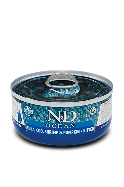 N&D CAT OCEAN Kitten Tuna & Cod & Shrimp & Pumpkin 80g
