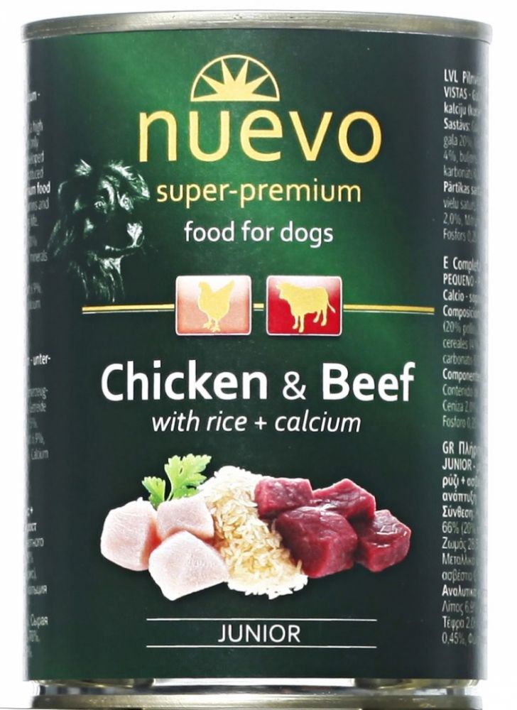 Nuevo pes Junior Kuřecí a Hovězí konz. 400g