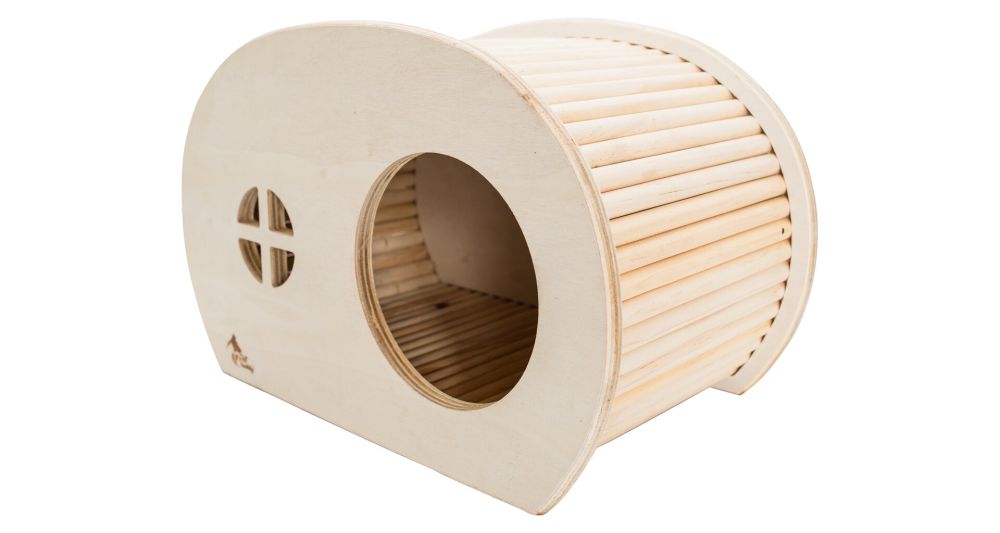PetBuddy karavan, přírodní domek, 34.5 x 20 x 22 cm, borové dřevo