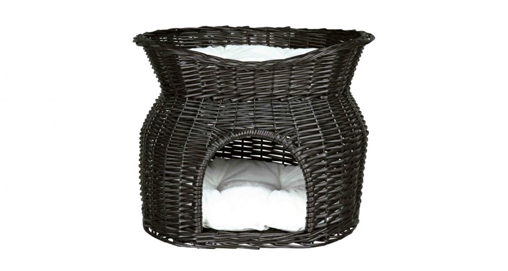 Proutěná bouda s odpočívadlem černá 54x43x37cm TRIXIE